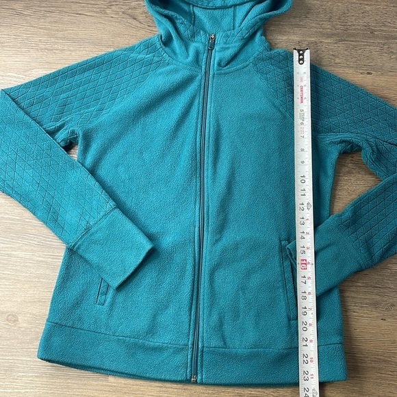 Tek Gear Women’s Turquoise Zip Up Hooded Fleece Jacket, size small - Picture 5 of 10